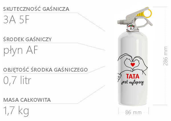 Parametry urządzenia gaśniczego DLA TATY